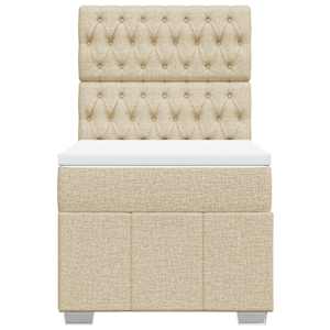 Box spring postel s matrací krémová 100 x 200 cm textil - obrázek 4