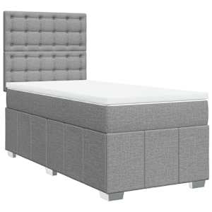 Box spring postel s matrací světle šedý 100 x 200 cm textil - obrázek 2