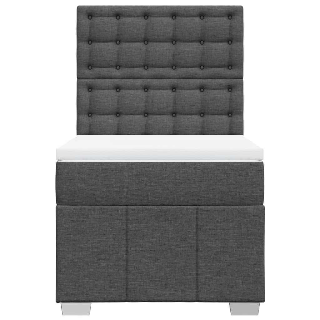 vidaXL Boxspring met matras stof donkergrijs 100x200 cm grijs, foto 4