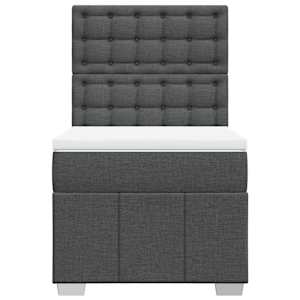 Box spring postel s matrací tmavě šedá 100 x 200 cm textil - obrázek 4