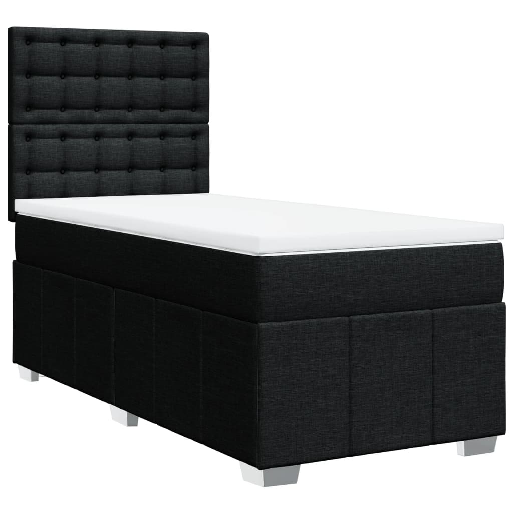vidaXL Boxspring met matras stof zwart 100x200 cm, foto 3