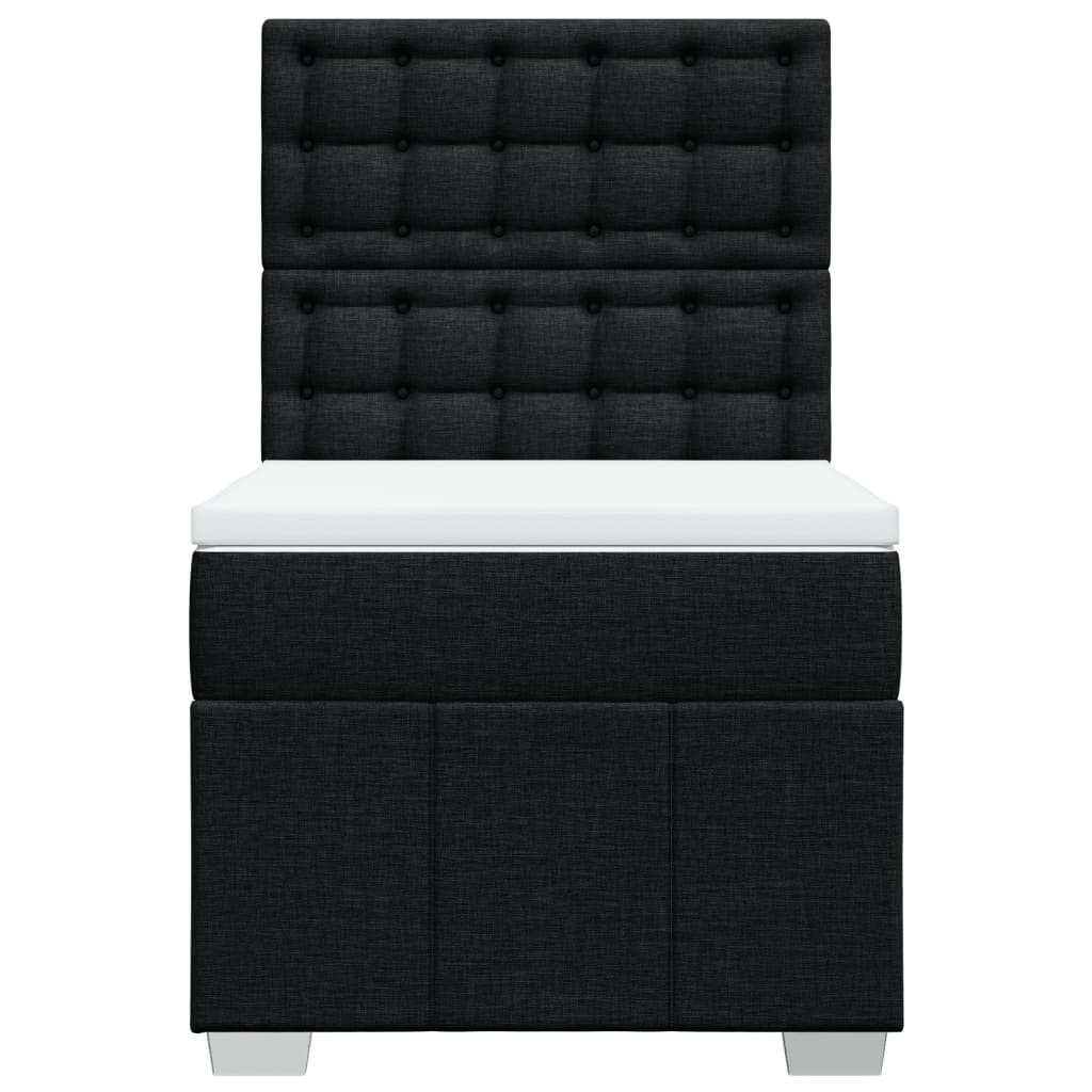 vidaXL Boxspring met matras stof zwart 100x200 cm, foto 4