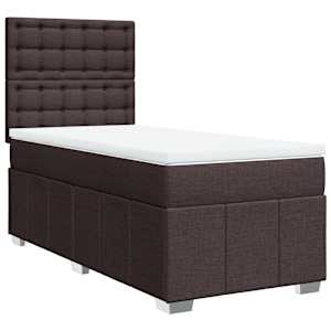 Box spring postel s matrací tmavě hnědá 100 x 200 cm textil - obrázek 2