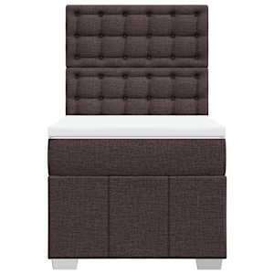 Box spring postel s matrací tmavě hnědá 100 x 200 cm textil - obrázek 4