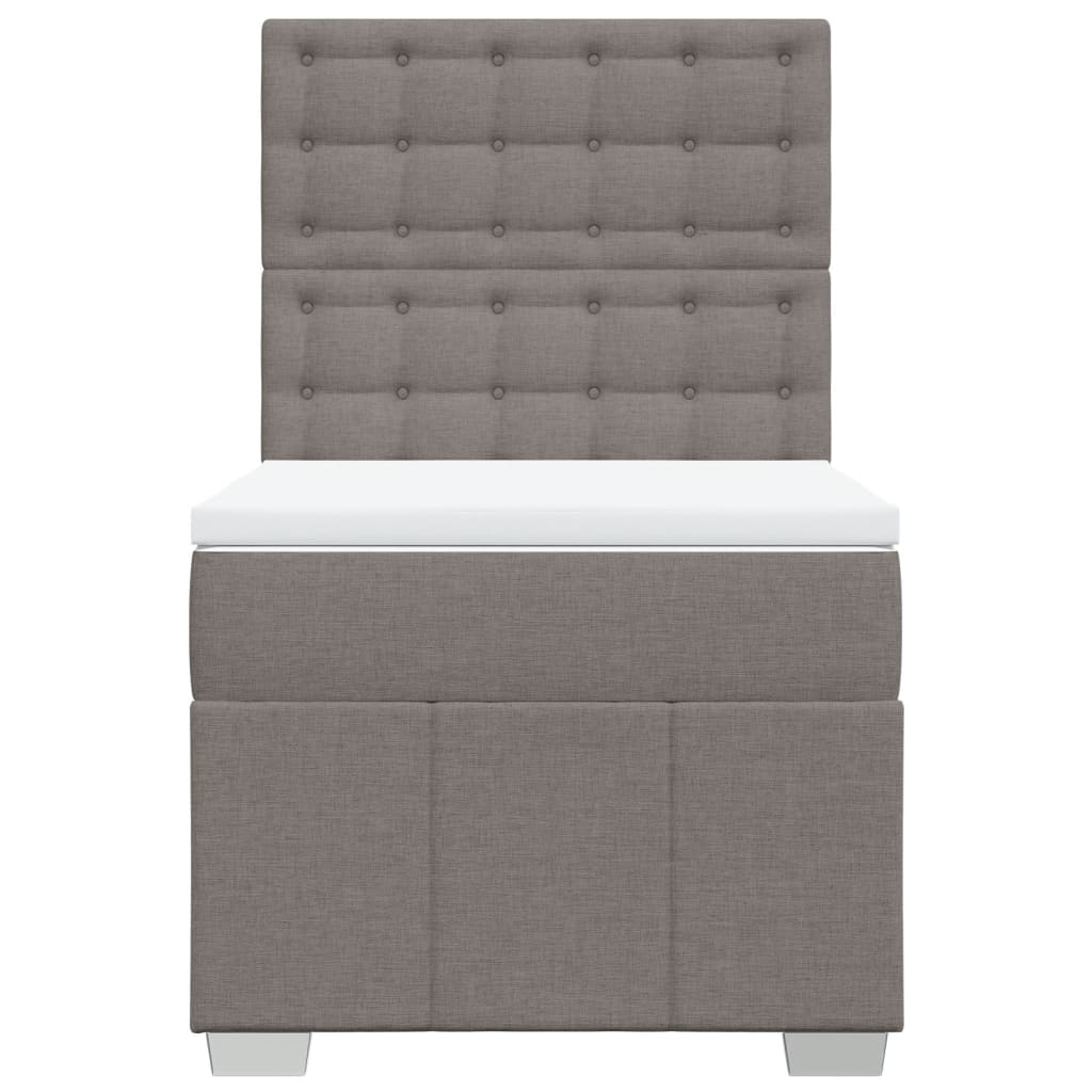 vidaXL Boxspring met matras stof taupe 100x200 cm, foto 4