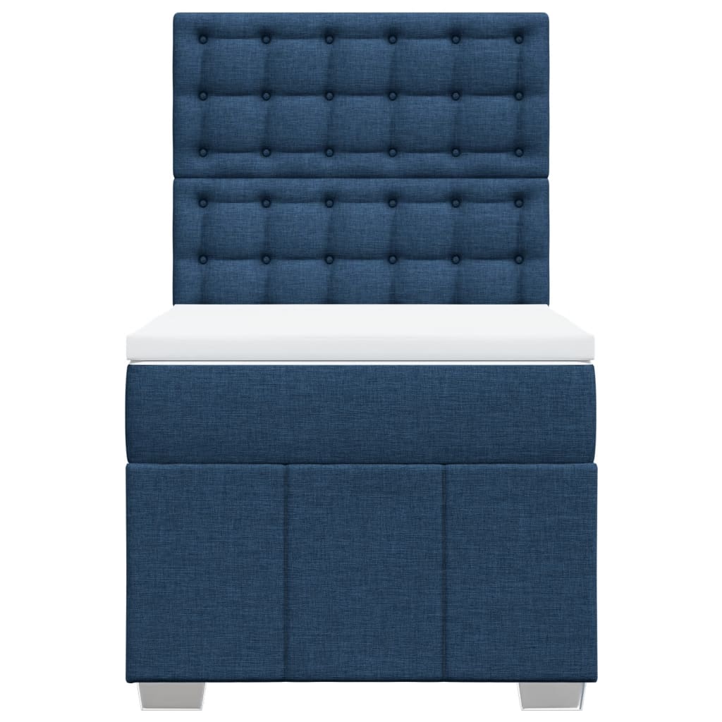 vidaXL Boxspring met matras stof blauw 100x200 cm, foto 4