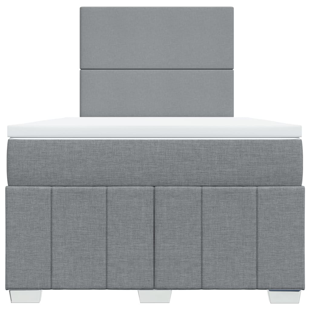 vidaXL Boxspring met matras stof lichtgrijs 120x190 cm grijs, foto 4