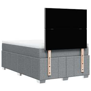 Box spring postel s matrací světle šedá 120x190 cm textil - obrázek 6