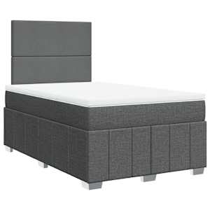 Box spring postel s matrací tmavě šedá 120x190 cm textil - obrázek 2