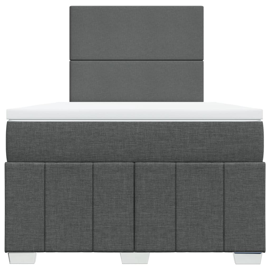 vidaXL Boxspring met matras stof donkergrijs 120x190 cm grijs, foto 4
