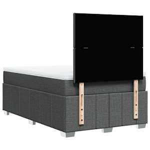 Box spring postel s matrací tmavě šedá 120x190 cm textil - obrázek 6
