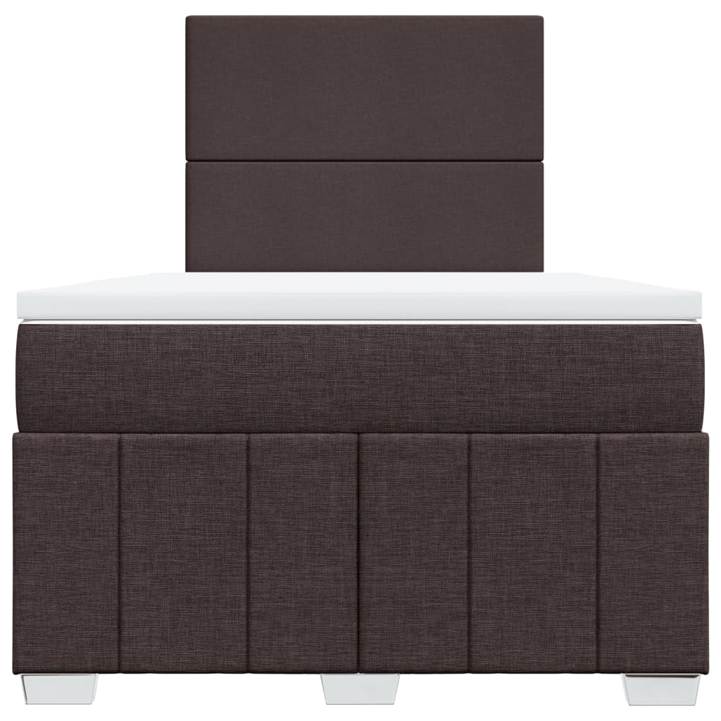 vidaXL Boxspring met matras stof donkerbruin 120x190 cm bruin, foto 4