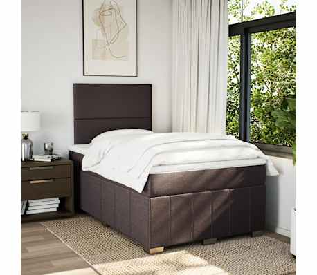 vidaXL Boxspring posteľ s matracom tmavohned&aacute; 120x190 cm l&aacute;tka