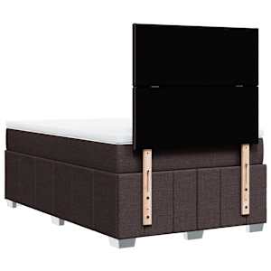 Box spring postel s matrací tmavě hnědá 120x190 cm textil - obrázek 6