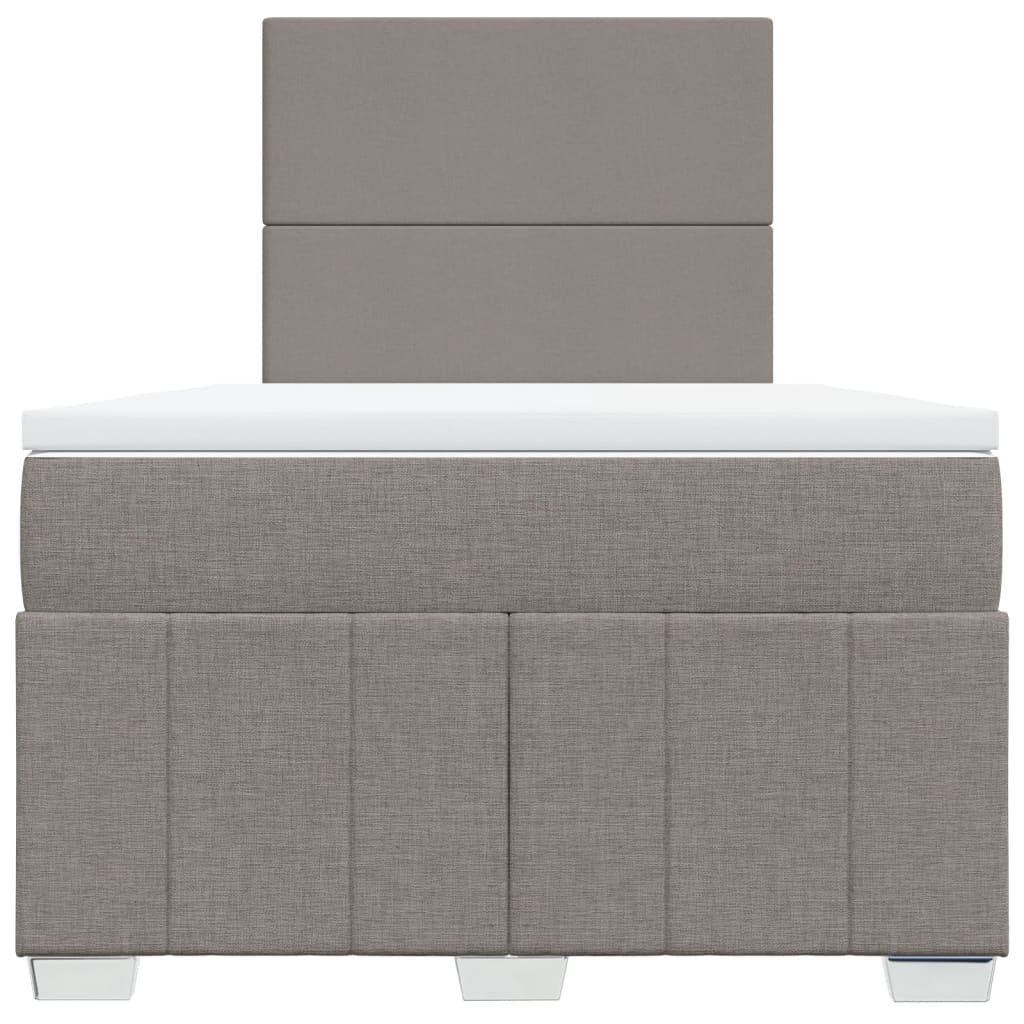 vidaXL Boxspring met matras stof taupe 120x190 cm, foto 4