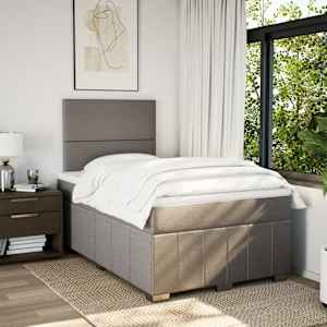 Box spring postel s matrací taupe 120x190 cm textil - obrázek 3