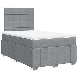 Box spring postel s matrací světle šedá 120x190 cm textil - obrázek 2