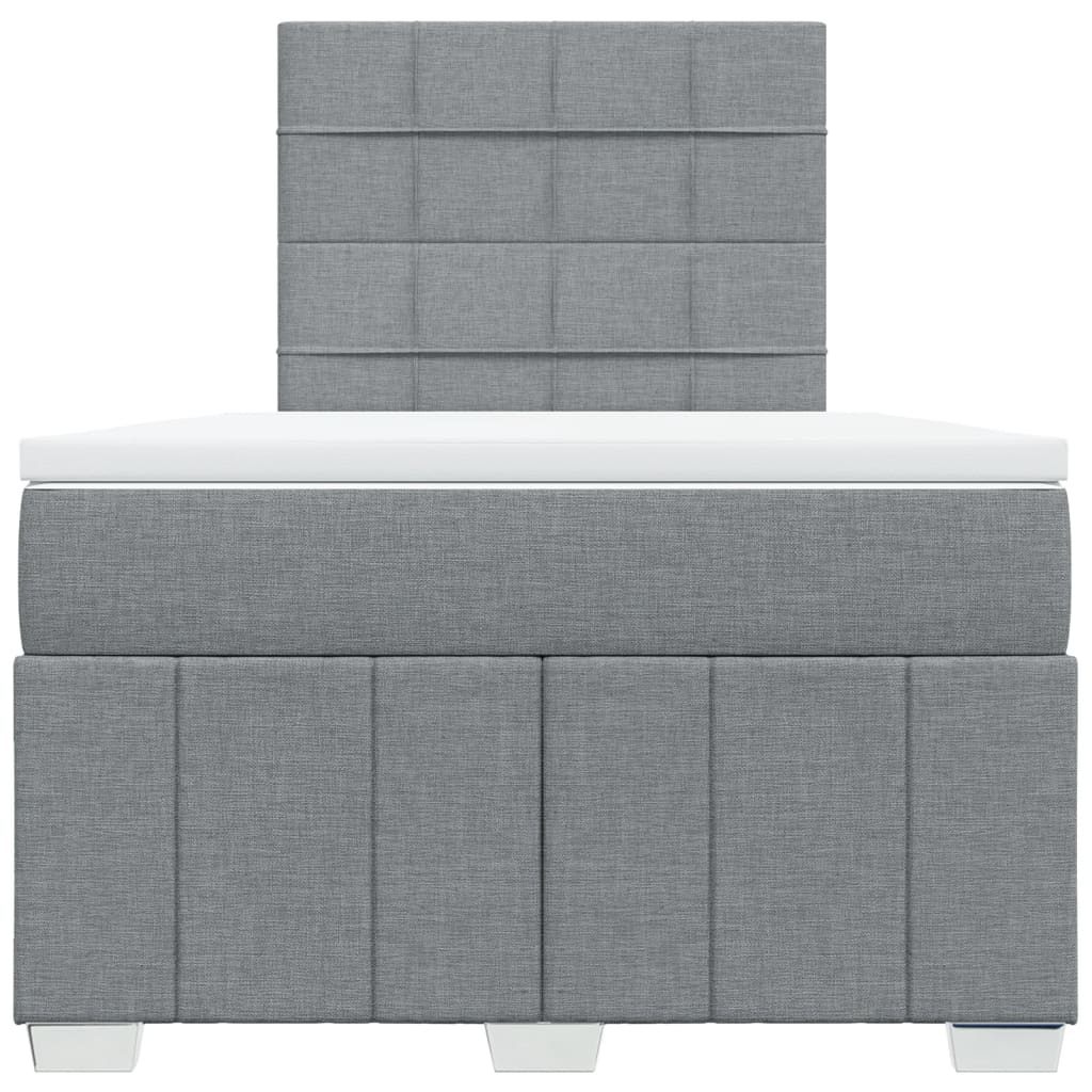 vidaXL Boxspring met matras stof lichtgrijs 120x190 cm grijs, foto 4