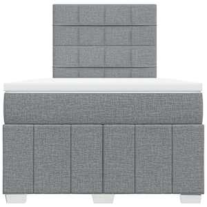 Box spring postel s matrací světle šedá 120x190 cm textil - obrázek 4