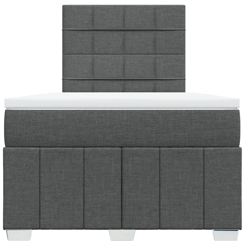 vidaXL Boxspring met matras stof donkergrijs 120x190 cm grijs, foto 4