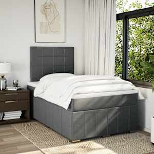 Box spring postel s matrací tmavě šedá 120x190 cm textil - obrázek 3
