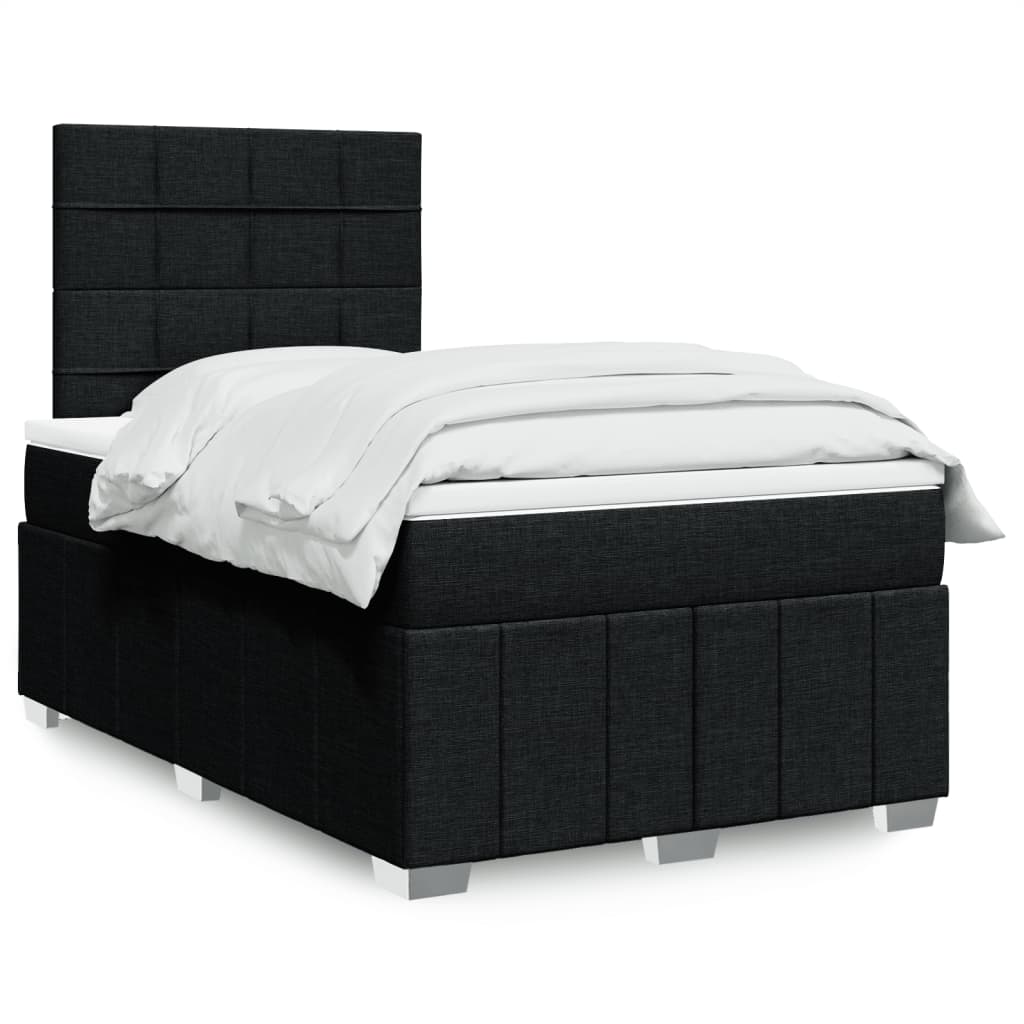 vidaXL Boxspringbett mit Matratze Schwarz 120x190 cm Stoff