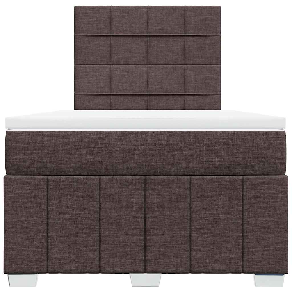vidaXL Boxspring met matras stof donkerbruin 120x190 cm bruin, foto 4