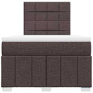 Box spring postel s matrací tmavě hnědá 120x190 cm textil - obrázek 4