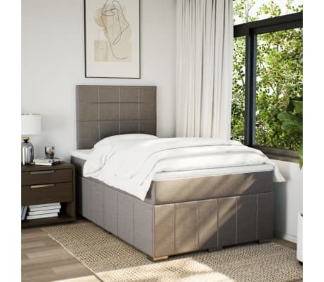 vidaXL Box spring postel s matrac&iacute; taupe 120x190 cm textil