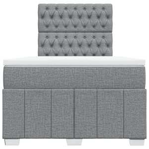 Box spring postel s matrací světle šedá 120x190 cm textil - obrázek 4