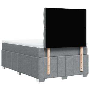 Box spring postel s matrací světle šedá 120x190 cm textil - obrázek 6