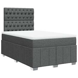 Box spring postel s matrací tmavě šedá 120x190 cm textil - obrázek 2