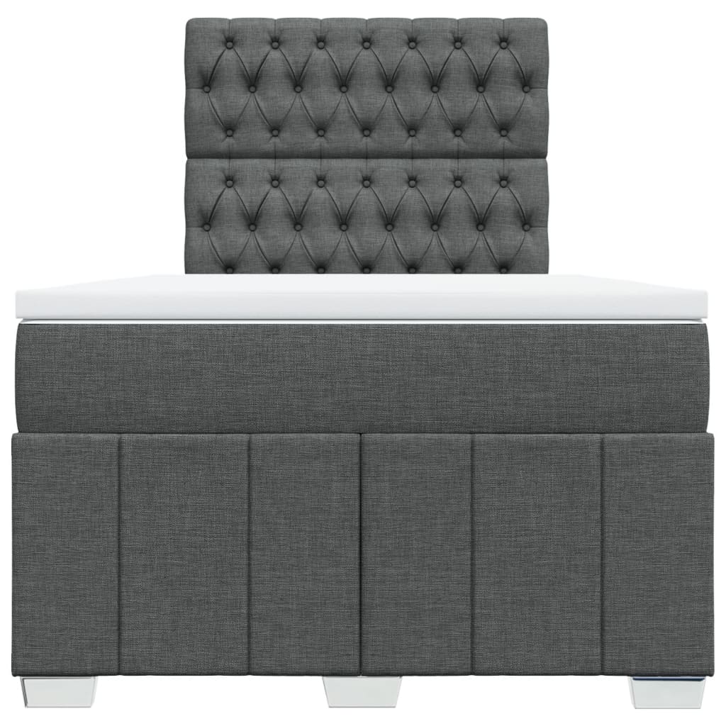 vidaXL Boxspring met matras stof donkergrijs 120x190 cm grijs, foto 4