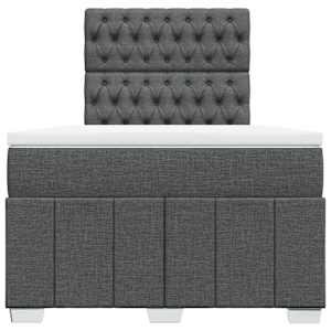 Box spring postel s matrací tmavě šedá 120x190 cm textil - obrázek 4