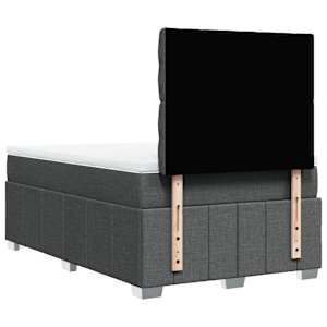 Box spring postel s matrací tmavě šedá 120x190 cm textil - obrázek 6