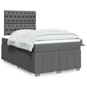Box spring postel s matrací tmavě šedá 120x190 cm textil