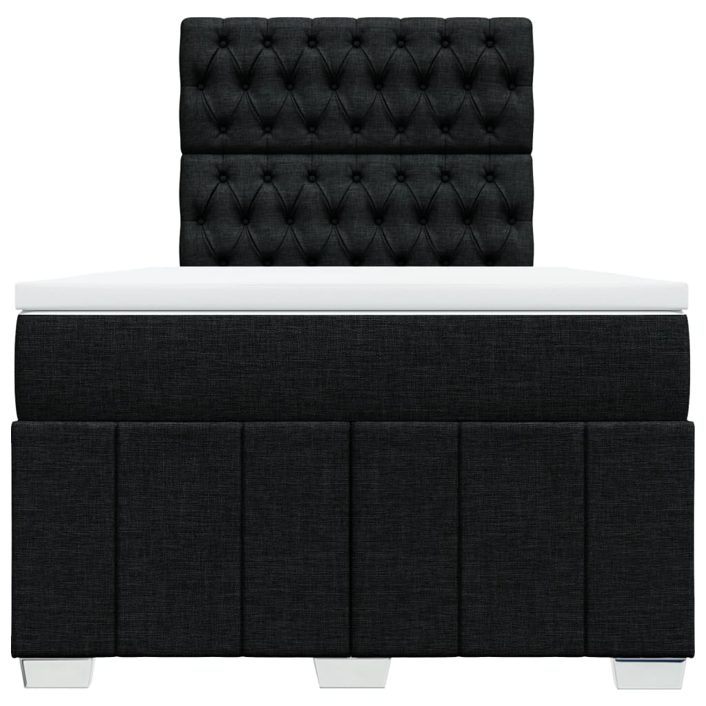 vidaXL Boxspring met matras stof zwart 120x190 cm, foto 4