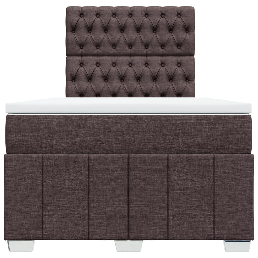 vidaXL Boxspring met matras stof donkerbruin 120x190 cm bruin, foto 4