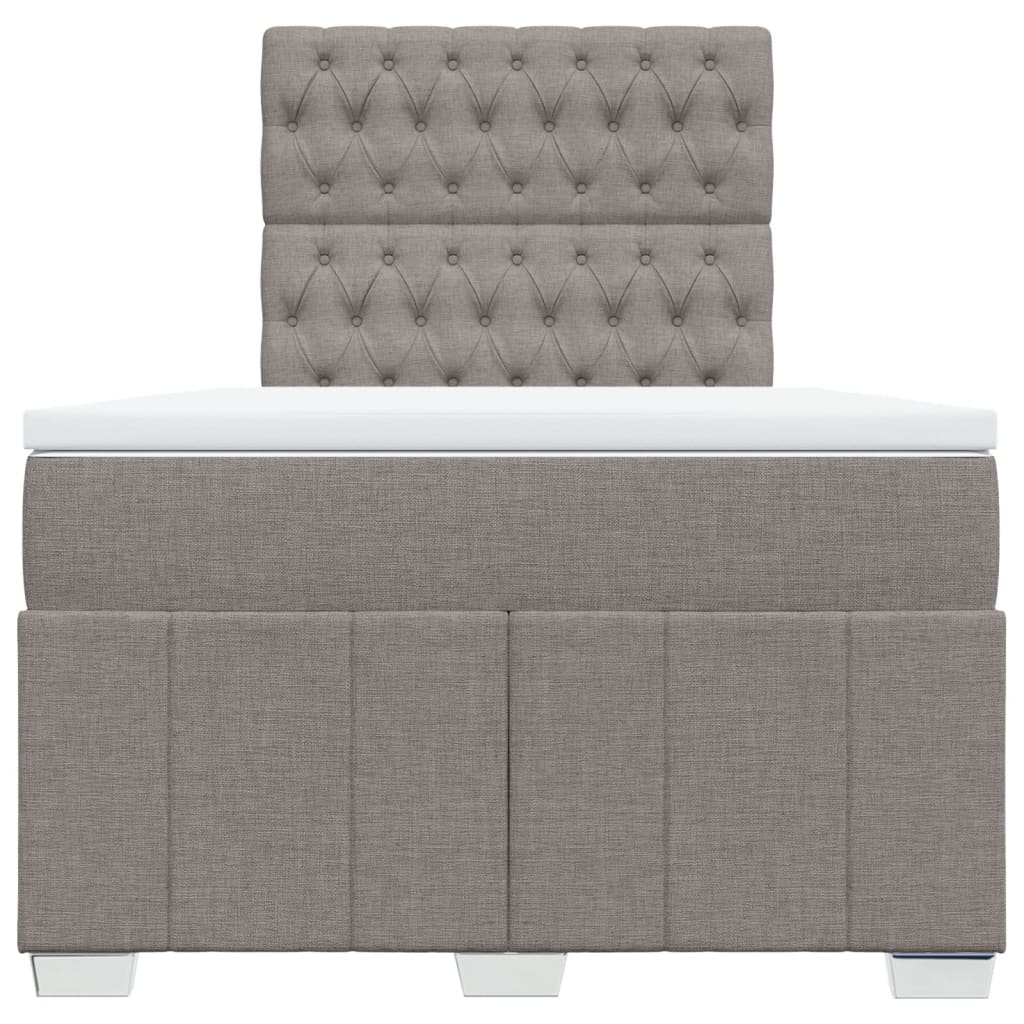 vidaXL Boxspring met matras stof taupe 120x190 cm, foto 4