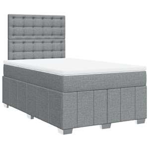 Box spring postel s matrací světle šedá 120x190 cm textil - obrázek 2