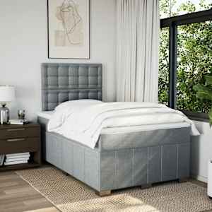 Box spring postel s matrací světle šedá 120x190 cm textil - obrázek 3