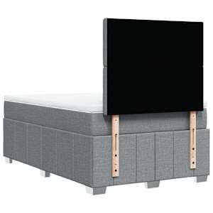 Box spring postel s matrací světle šedá 120x190 cm textil - obrázek 6