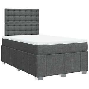 Box spring postel s matrací tmavě šedá 120x190 cm textil - obrázek 2