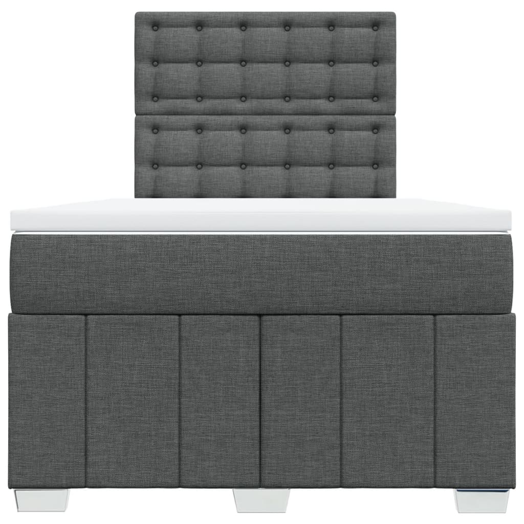 vidaXL Boxspring met matras stof donkergrijs 120x190 cm grijs, foto 4