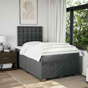 Box spring postel s matrací tmavě šedá 120x190 cm textil - obrázek 3