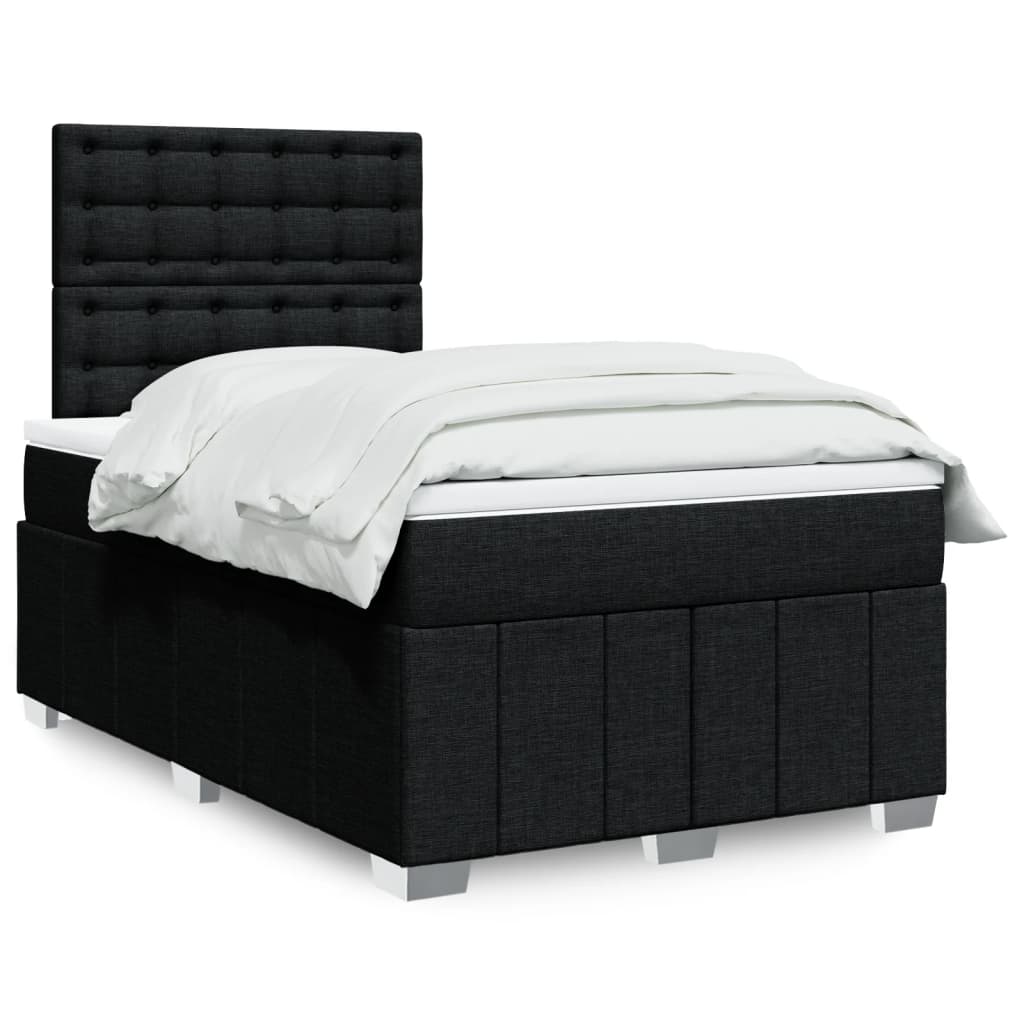 Boxspringbett mit Matratze Schwarz 120×190 cm Stoff