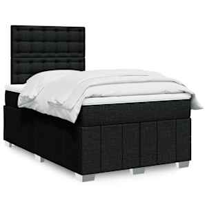 Box spring postelja z vzmetnico črna 120x190 cm blago