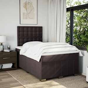 Box spring postel s matrací tmavě hnědá 120x190 cm textil - obrázek 3