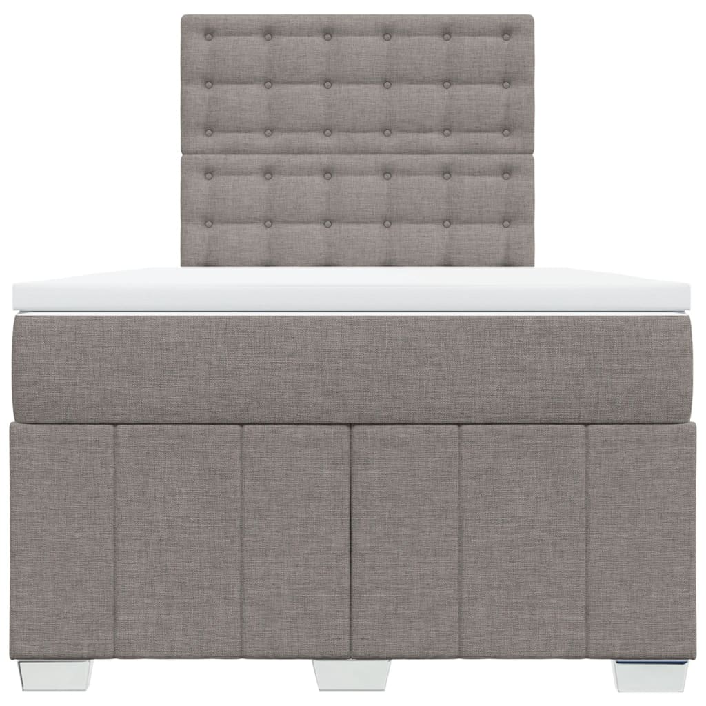 vidaXL Boxspring met matras stof taupe 120x190 cm, foto 4