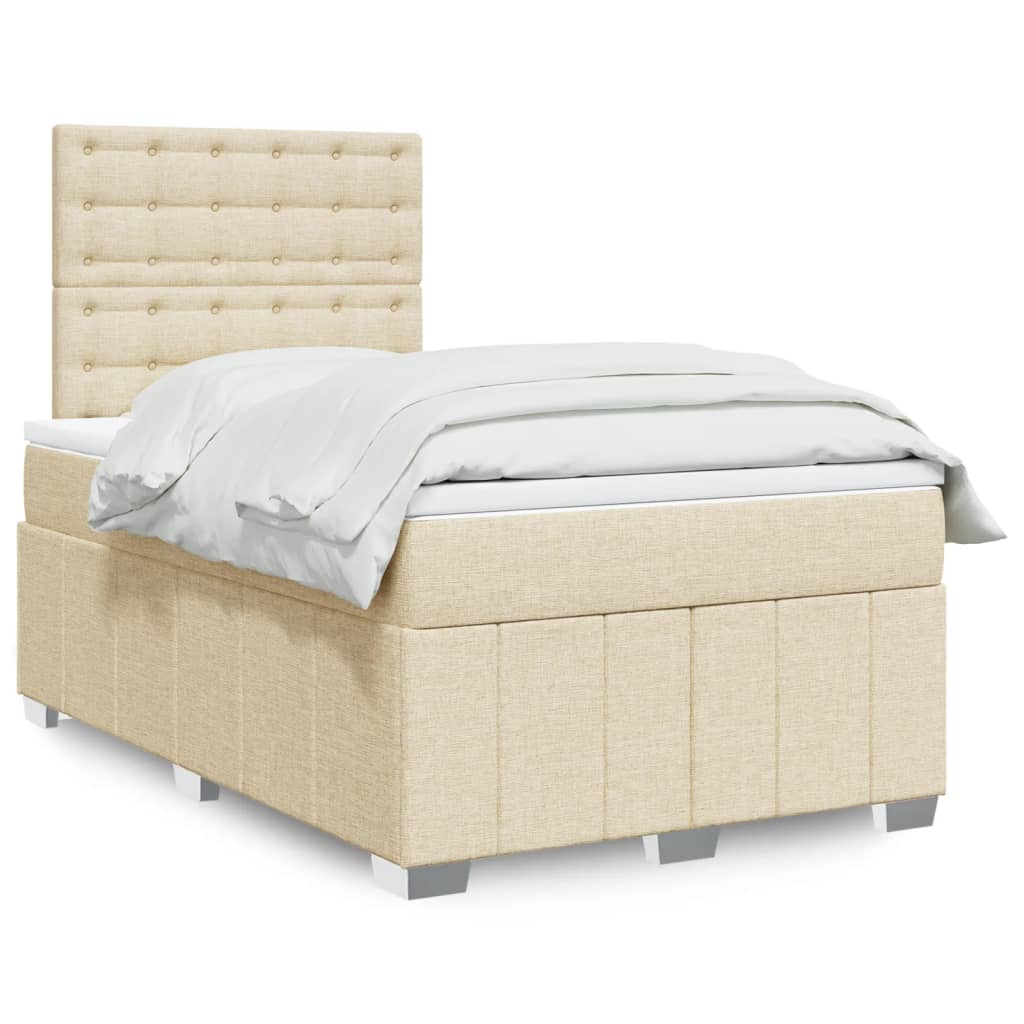 Boxspringbett mit Matratze Creme 120×190 cm Stoff